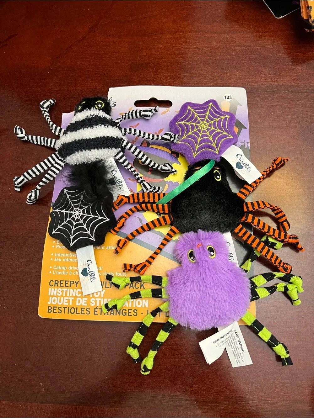 Catnip Halloween Spider Toy Set - Purple & Black - 5-Piece Pack